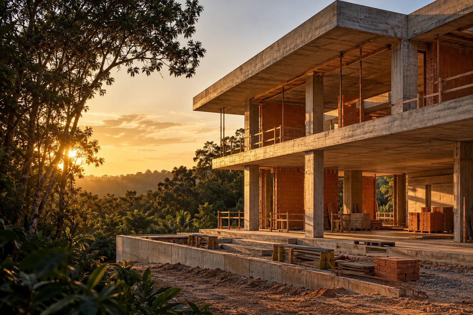 Imagem ilustrativa de uma residência em construção